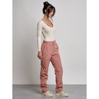 Брюки утеплённые женские, размер 42, цвет светло-коричневый - Фото 3