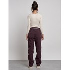 Брюки утеплённые женские, размер 46, цвет тёмно-бордовый - Фото 4