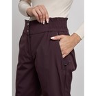 Брюки утеплённые женские, размер 46, цвет тёмно-бордовый - Фото 9