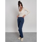 Брюки утеплённые женские, размер 44, цвет тёмно-синий - Фото 2