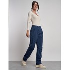 Брюки утеплённые женские, размер 46, цвет тёмно-синий - Фото 5