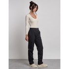 Брюки утеплённые женские, размер 50, цвет чёрный - Фото 3