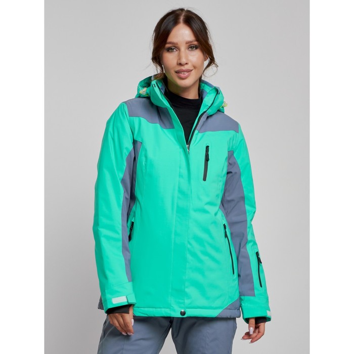 Куртка горнолыжная женская, размер 42, цвет зелёный - Фото 1