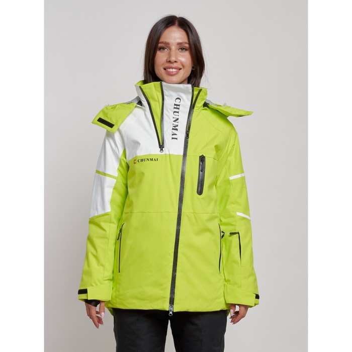 Куртка горнолыжная женская, размер 42, цвет салатовый - Фото 1