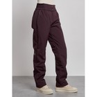 Брюки утеплённые женские, размер 50, цвет тёмно-бордовый - Фото 7