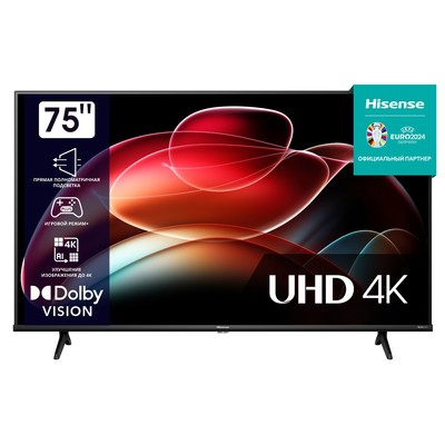 Телевизор LED Hisense 75" 75A6K черный 4K Ultra HD 60Hz DVB-T DVB-T2 DVB-C DVB-S DVB-S2 USB   102953
