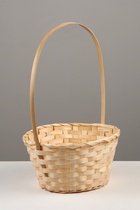 Корзина плетёная для хранения, 30×22×13 см, ручка h=36 см, бамбук, натуральный цвет, Greengo - Фото 3