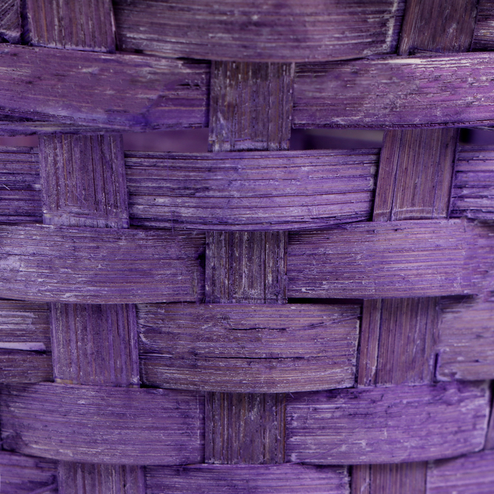 Корзина плетёная, D13 x H9,5/28см, бамбук, светло-фиолетовая