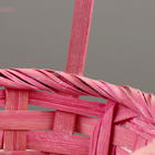 Корзина плетёная, D13 x H9,5/28см, бамбук, светло-розовая - Фото 2