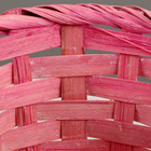 Корзина плетёная, D13 x H9,5/28см, бамбук, светло-розовая - Фото 4