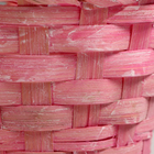 Корзина плетёная, D13 x H9,5/28см, бамбук, светло-розовая - Фото 5