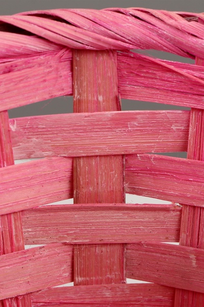 Корзина плетёная для хранения, 13×13×9.5 см, ручка h=21 см, бамбук, светло - розовая, Greengo