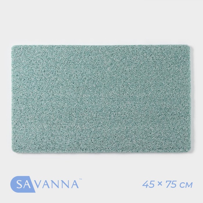 Коврик в ванну SAVANNA, 45×75 см, ПВХ, цвет бирюзовый
