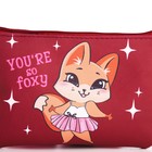 Сумка детская для девочки "You are so foxy", эко-кожа, бордовый, 16х11 см - Фото 3