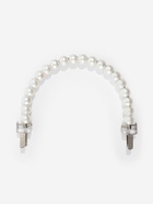 Ручка для сумки, металлическая, жемчужные бусы, на прокол, 12.5×9×1.2 см, цвет белый, серебряный - Фото 3