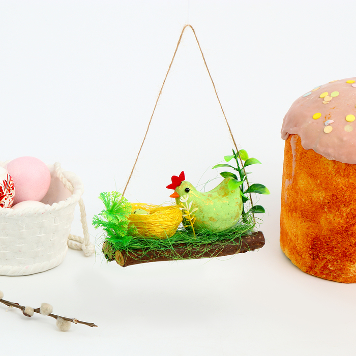 Пасхальный декор «Курочка на плотинке» 6 × 15 × 8 см - Фото 1