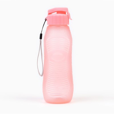 Бутылка для воды, 600 мл, 23 х 6.6 см, розовая
