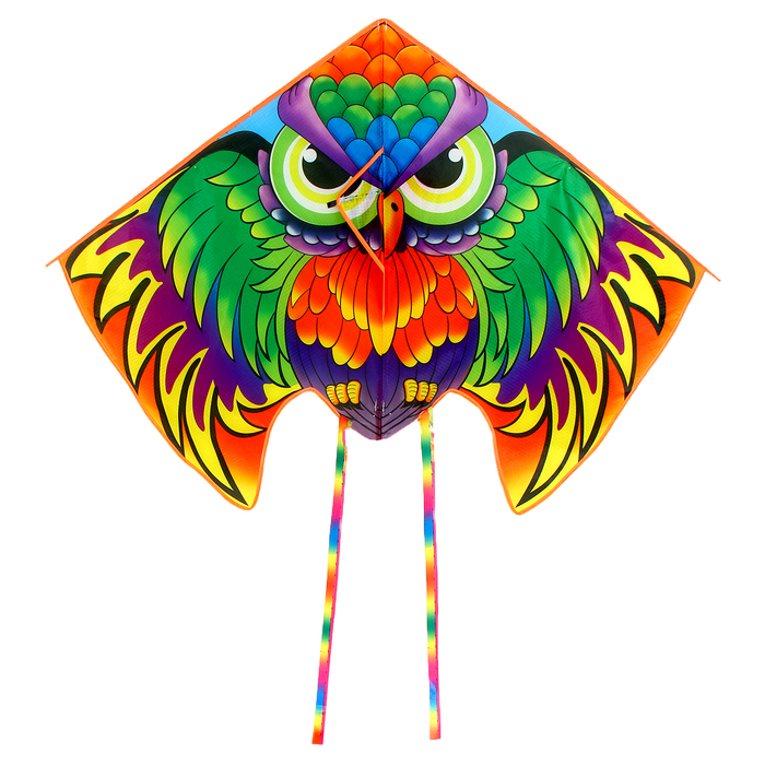 Воздушный змей «Сова», цвета МИКС - фото 1906576975