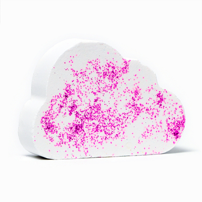 Бомбочка для ванны "Облако", бело-розовая, радужная, 150 г
