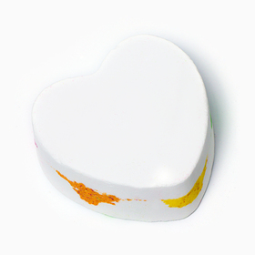 Бомбочка для ванны "Сердце" белая, радужная, 150 г