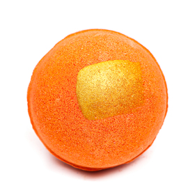 Бомбочка для ванны оранжевая с золотой полоской 110 г