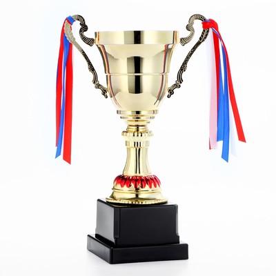 Кубок 185А, наградная фигура, золото, подставка пластик, триколор, 28 × 17 × 10 см