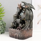 Фонтан настольный от сети, подсветка "Драконы на башне" 20х18х35 см - фото 23611233