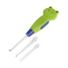 Палочка для чистки ушей LES-02, LED - подсветка, 3 насадки, от батареек, лягушка - Фото 3