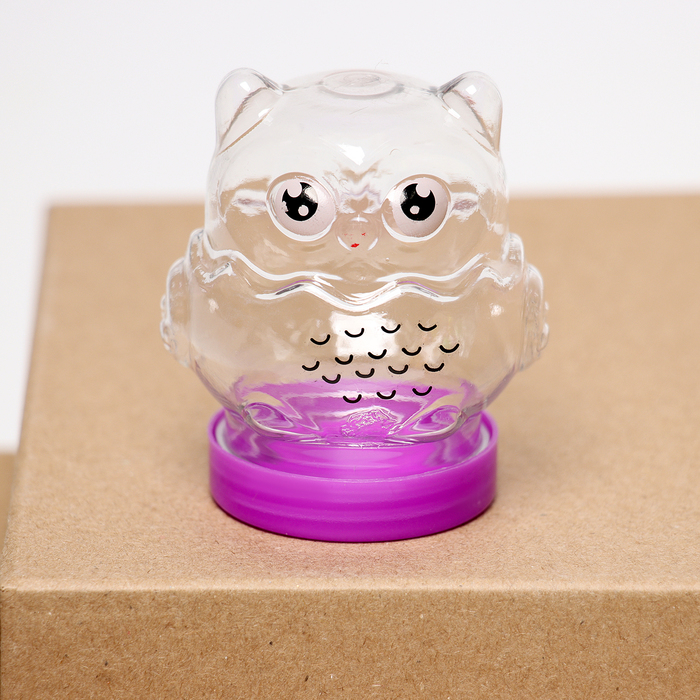 Банка для хранения «Совушка», с крышкой, пластиковая ёмкость, основа для творчества и декора, размер — 5.5×4.5×4 см, цвета МИКС - Фото 1