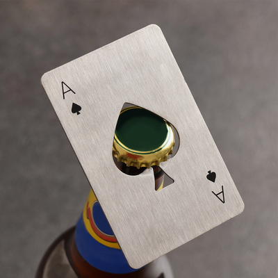 Карта-открывашка для бутылок «Туз козырный», 8.5×5.5 см, металл, серебристая