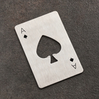 Карта-открывашка для бутылок «Туз козырный», 8.5×5.5 см, металл, серебристая - Фото 2