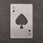 Карта-открывашка для бутылок «Туз козырный», 8.5×5.5 см, металл, серебристая - Фото 3