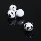 Бусина керамическая "Панда", 1,2 х 1,2 х 1,2 см, (набор 4 шт.), цвет бело-чёрный - фото 11975384