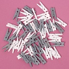 Набор прищепок для декора «Классика», 50 шт., 1 шт. — 2.5 см, серый и белый цвет - Фото 2