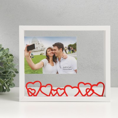 Фоторамка для фото 10×15 см «История любви», МДФ, 23.7×4×20 см