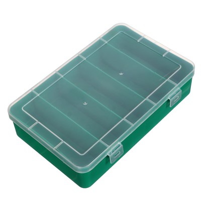 Коробка для мелочей К-12, пластмасс, 19 x 12.5 x 4.7 см, зелёный