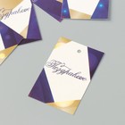 Бирка картон "Поздравляю. Синий с золотом" набор 10 шт (5 видов) 4х6 см - Фото 3