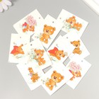 Бирка картон "Цветы 02" набор 10 шт (5 видов) 4х6 см - фото 9617911
