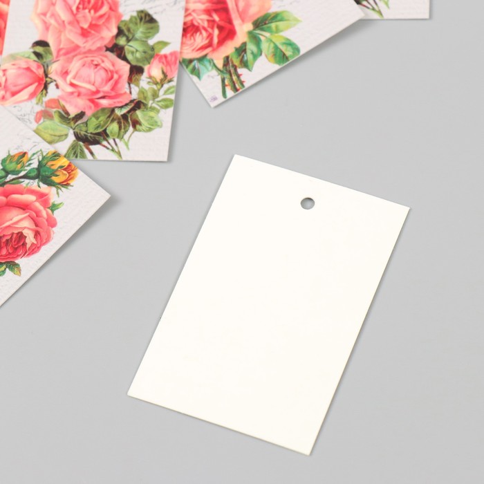 Бирка картон "Цветы 04" набор 10 шт (4 вида) 4х6 см - фото 1899242333