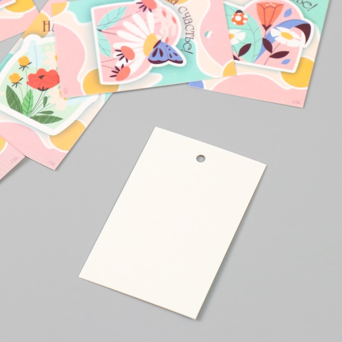 Бирка картон "Цветы 05" набор 10 шт (5 видов) 4х6 см - фото 1897767089
