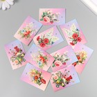 Бирка картон "Цветы 12" набор 10 шт (5 видов) 4х6 см - фото 9617919