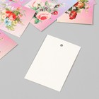 Бирка картон "Цветы 12" набор 10 шт (5 видов) 4х6 см - фото 9617921