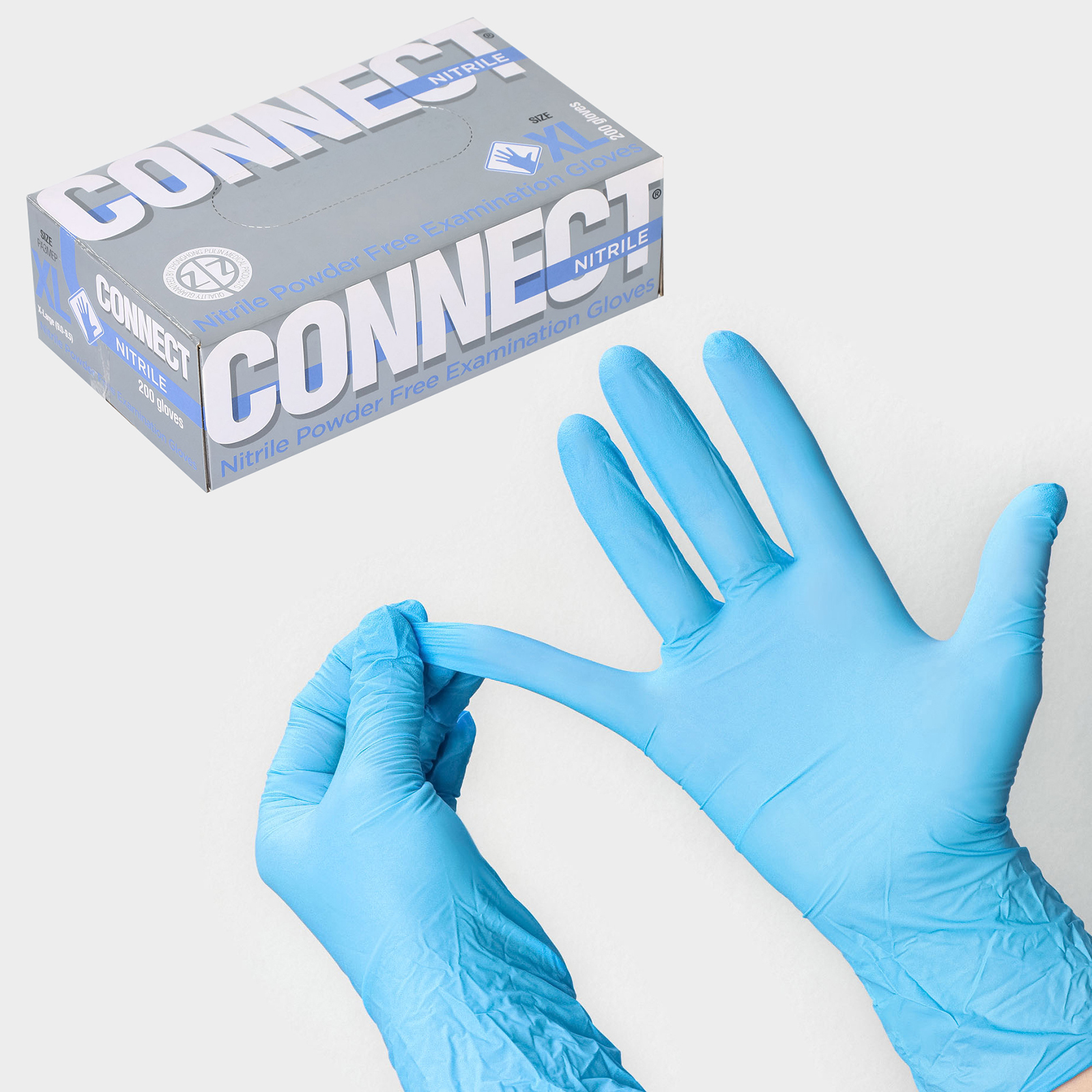 Перчатки нитриловые Nitrile, смотровые, нестерильные, размер XL, 200 шт ...