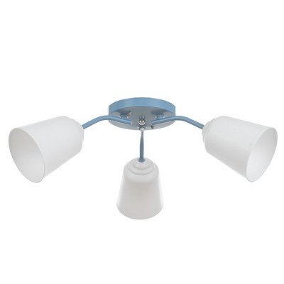 Люстра на потолок BayerLux «Онлайн», 3×15 Вт, Е27, голубой, 50×50×15 см