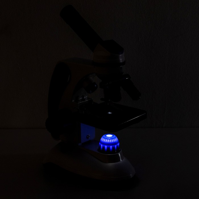 Микроскоп лабораторный кратность 40,100,400, подсветка - фото 1908024299