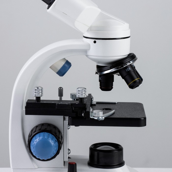 Микроскоп лабораторный кратность 40,100,400, подсветка - фото 1908024319