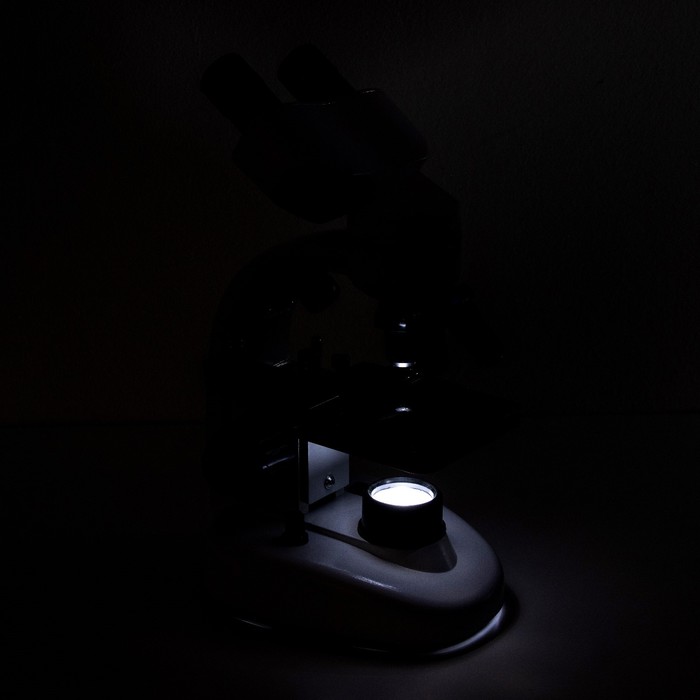 Микроскоп лабораторный кратность 40,100,400, подсветка - фото 1908024322