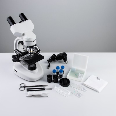 Микроскоп лабораторный, кратность увеличения 40-400х, с подсветкой