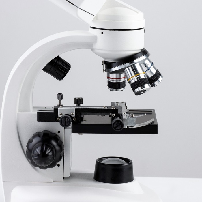 Микроскоп лабораторный кратность 40,100,400, подсветка - фото 1908024331