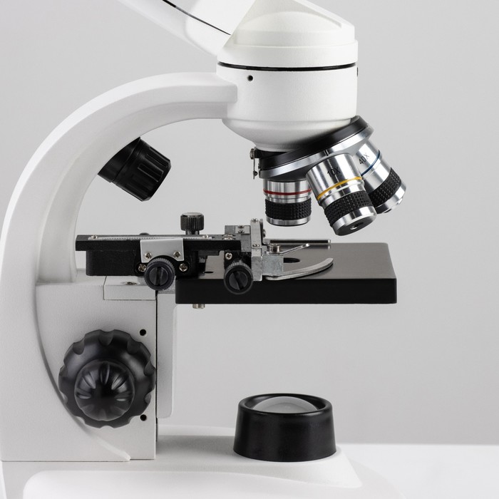 Микроскоп лабораторный кратность 40,100,400, подсветка - фото 1908024332